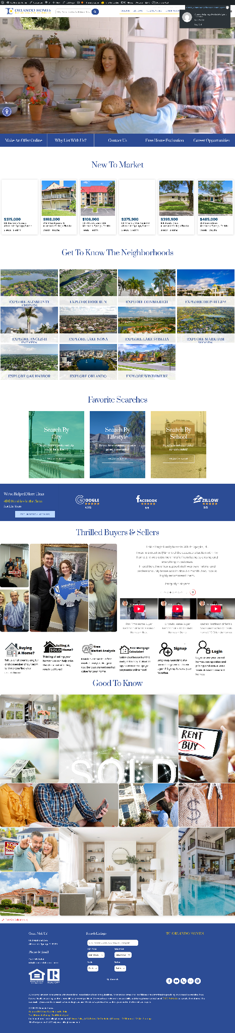 TC Orlando Homes website designed by WS Designs